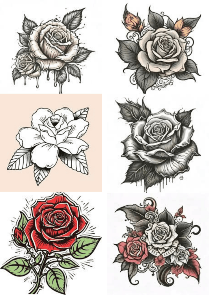 Leg Tattoos for Ladies - 6 Roses - TeMaRo™