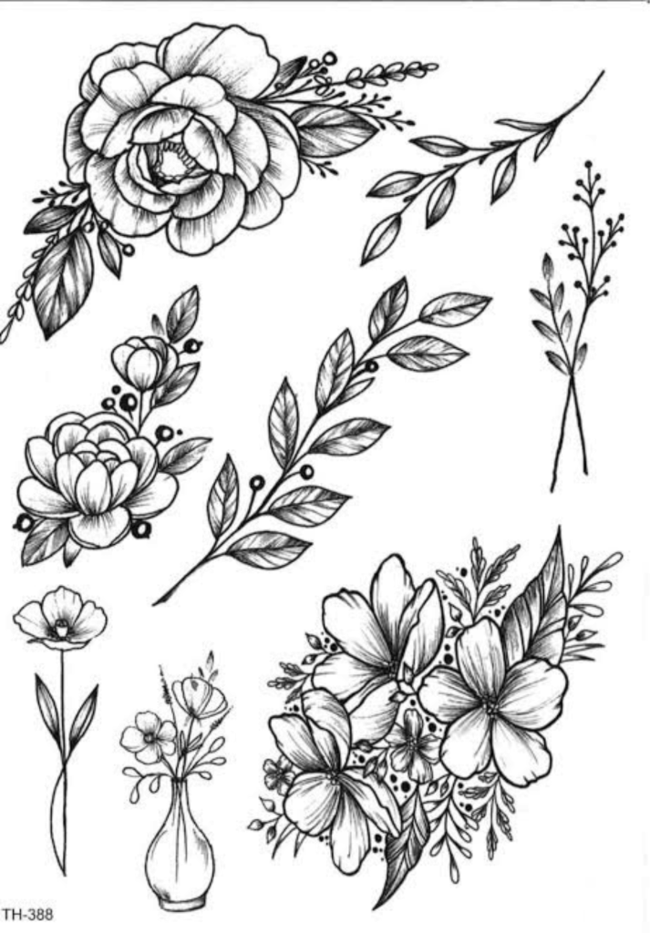 Leg Tattoos for Women - Flowers - TeMaRo™