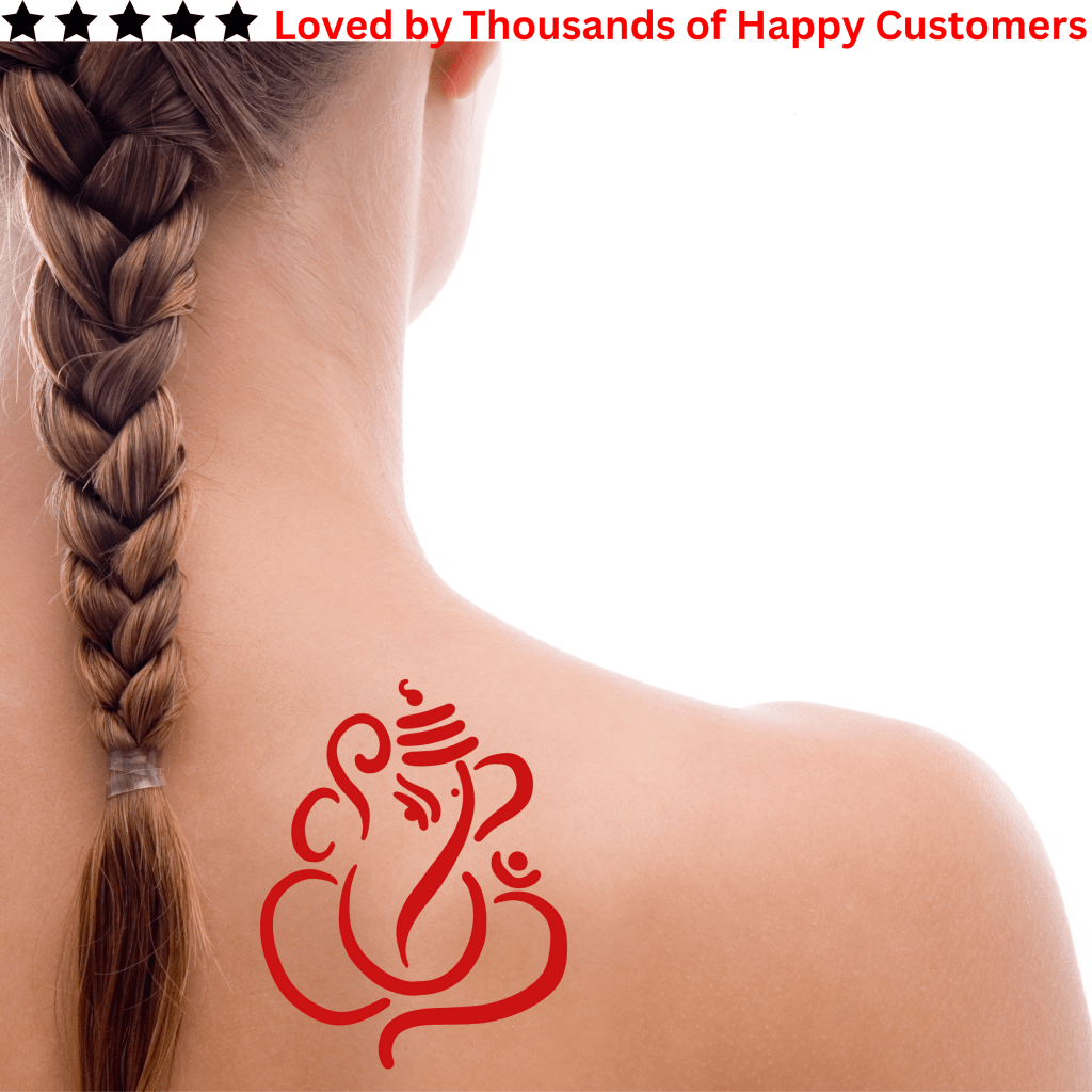 Red Ganesha Vinayagar Tattoo - TeMaRo™ 🇿🇦