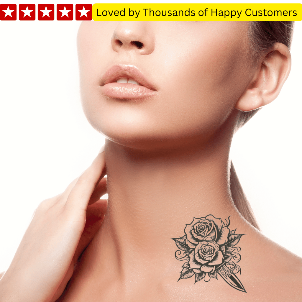 Rose on Hand Tattoos Men - TeMaRo™