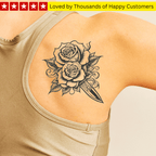 Rose on Hand Tattoos Men - TeMaRo™