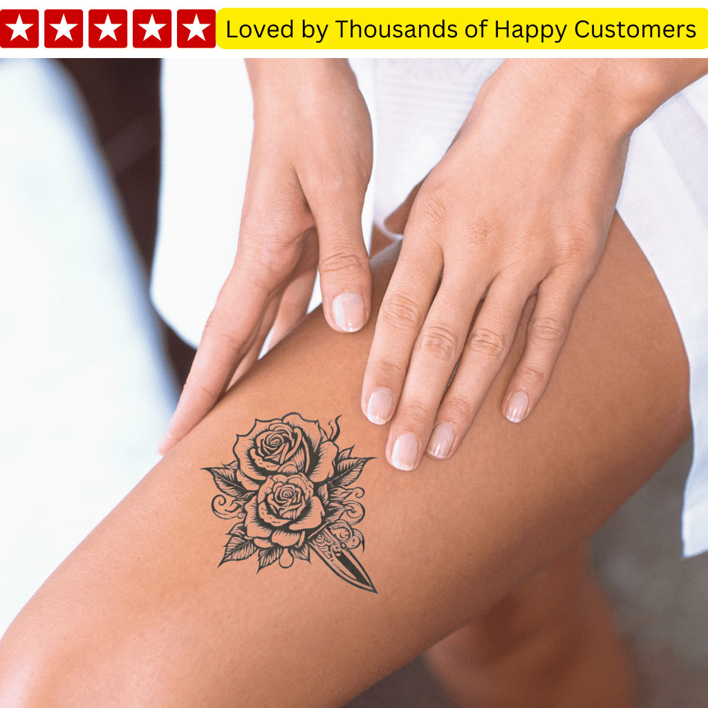 Rose on Hand Tattoos Men - TeMaRo™