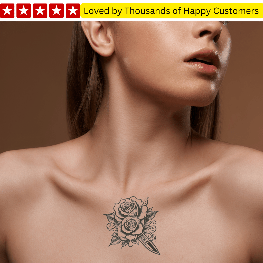 Rose on Hand Tattoos Men - TeMaRo™