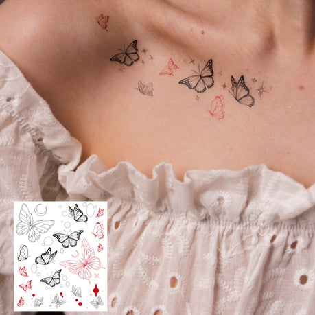 Women's Temporary Neck Tattoos - Butterfly