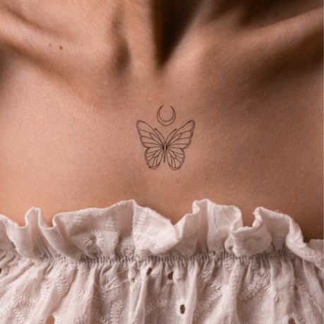 Women's Temporary Neck Tattoos - Butterfly