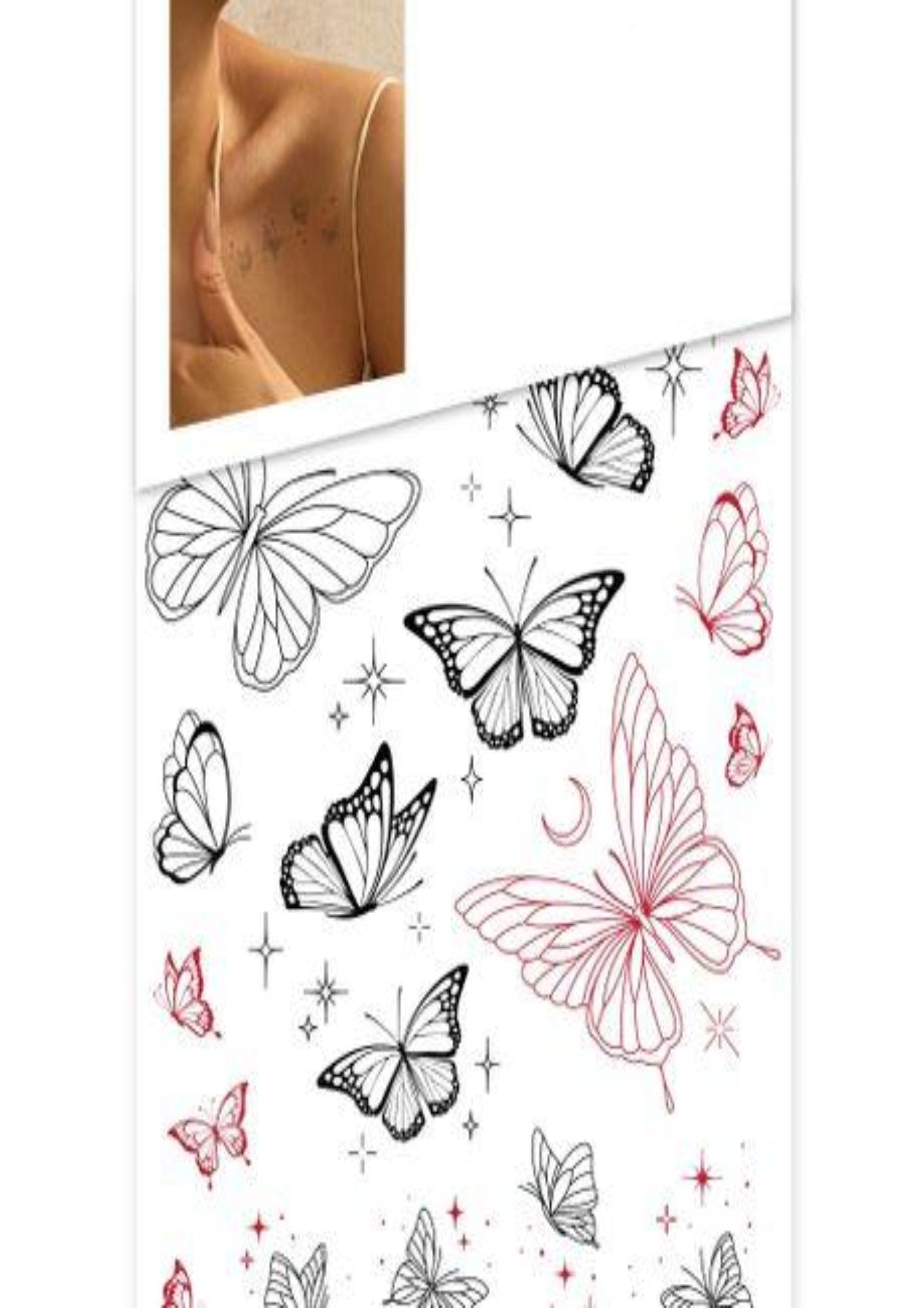 Women's Temporary Neck Tattoos - Butterfly