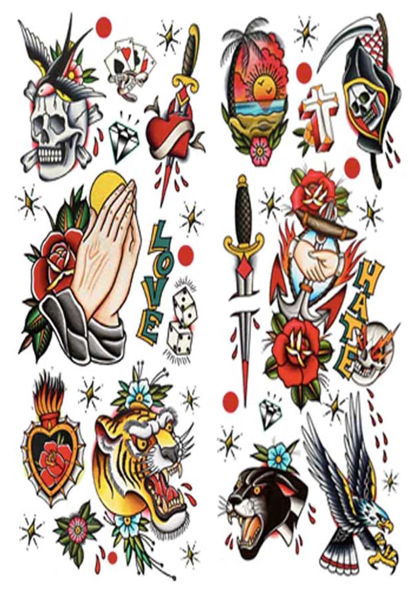 Classic Sailors Temporary Tattoos