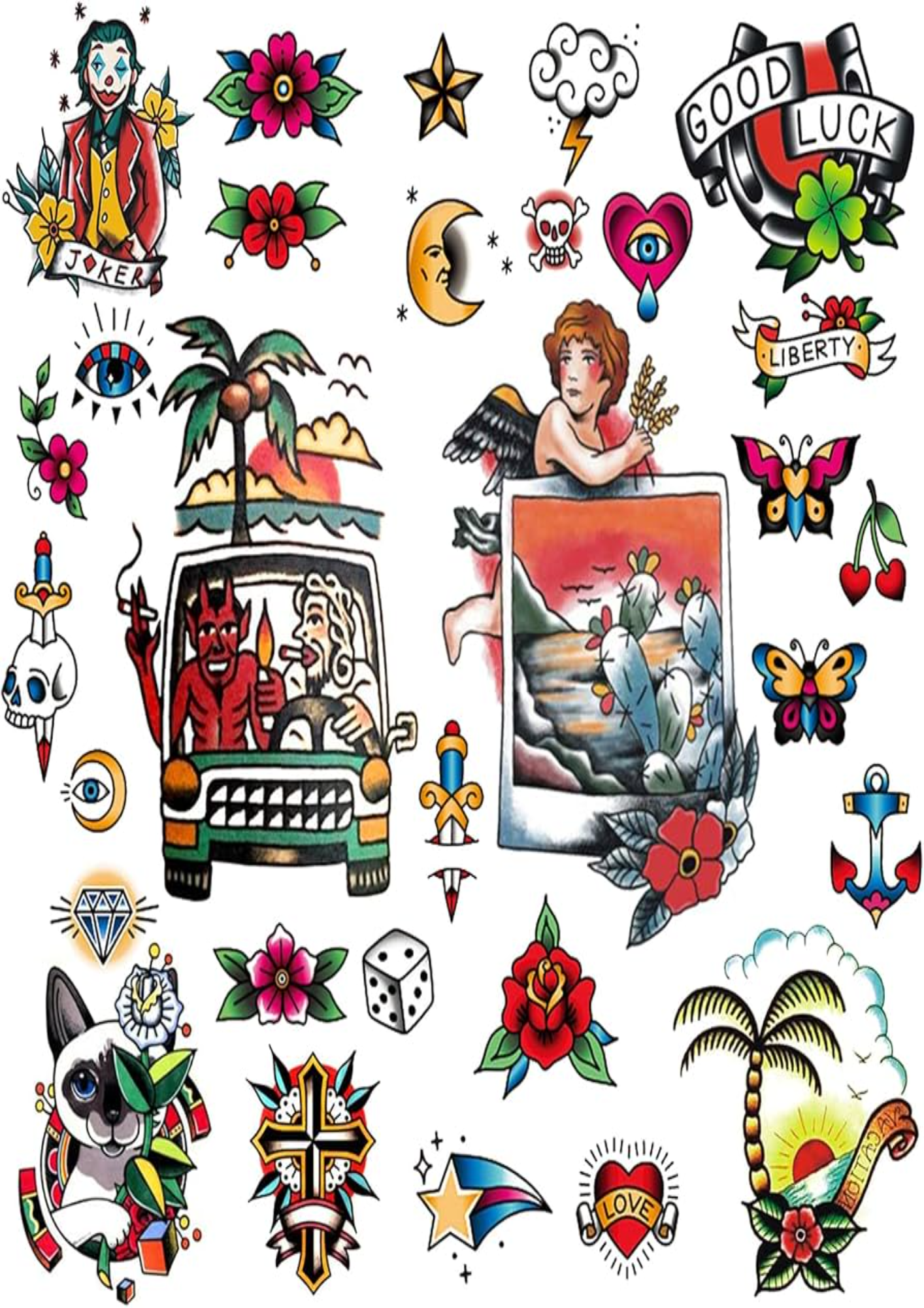 Party Temporary Tattoos Pack