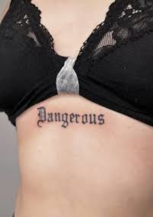 Dangerous Word Tattoo on Hand