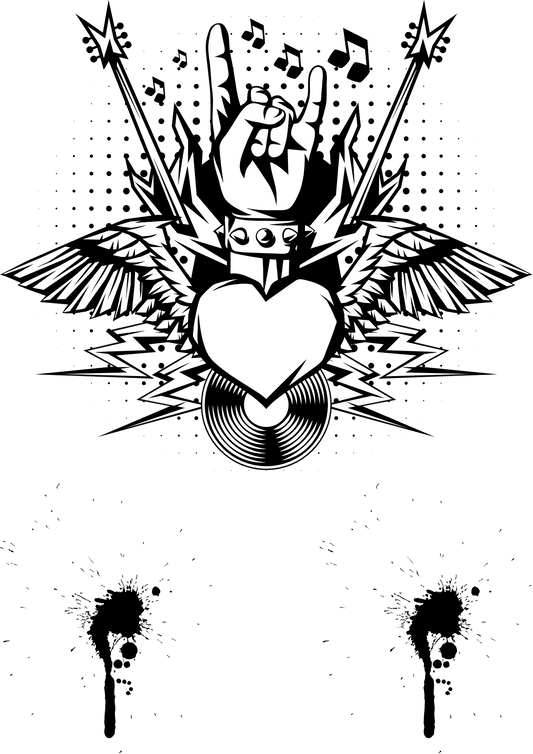 Rock and Roll Heart Tattoo