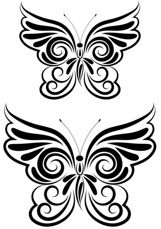 Small Back Tattoos for Ladies - Tribal Butterfly