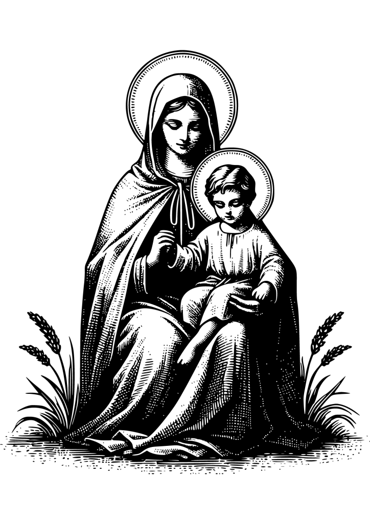 Spirit Tattoos for Men - Saint Mary with Child - TeMaRo™