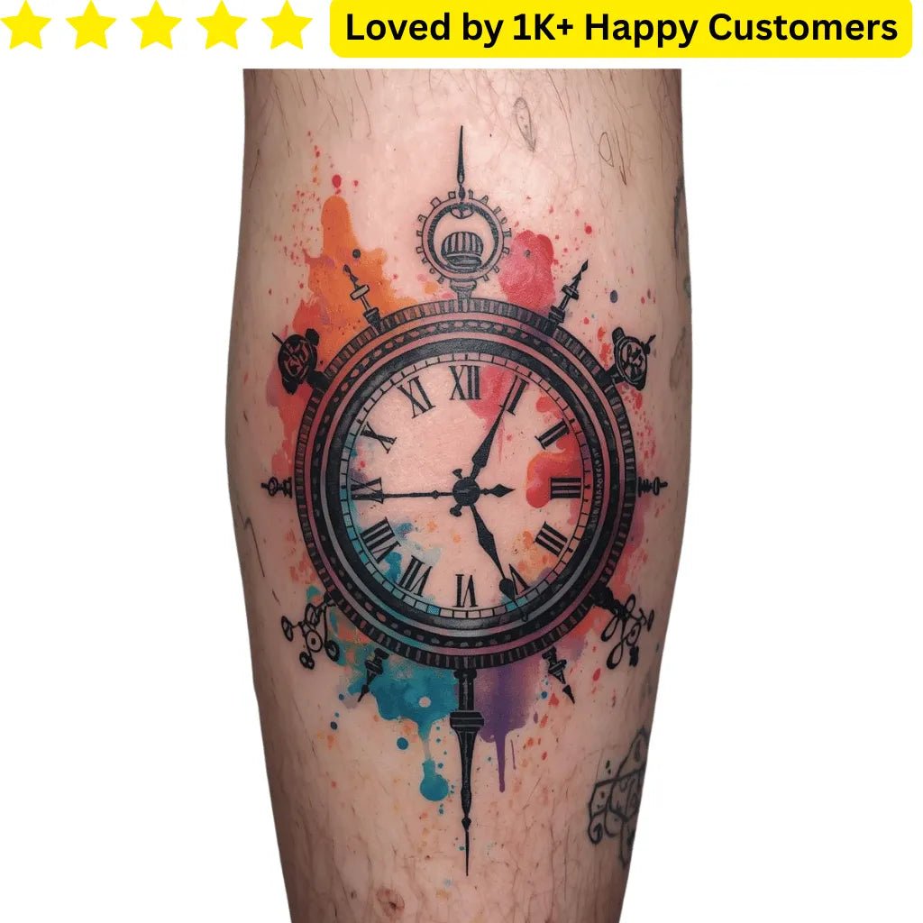 Tattoo Clock Design | Custom Temporary Tattoos - TeMaRo™ 🇿🇦