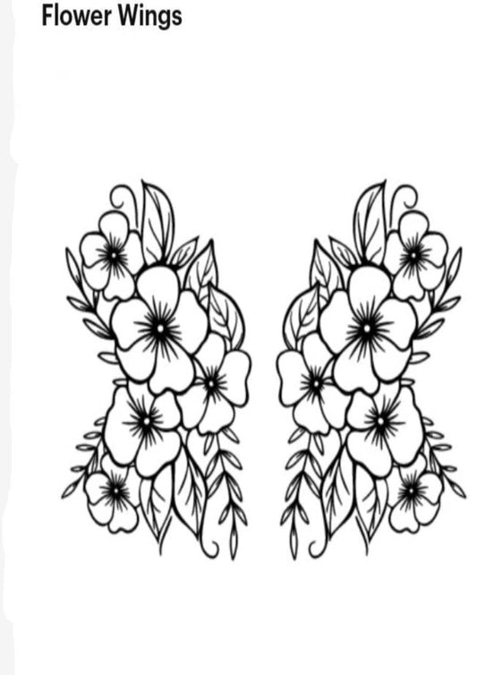 TeMaRo 1 piece on A4 Wings Disposable Tattoo Semi Permanent Sticker Flowers