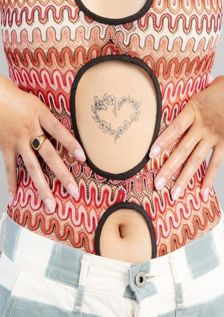 TeMaRo™ 1 X A4 Copy Belly Button Tattoo South Africa Female