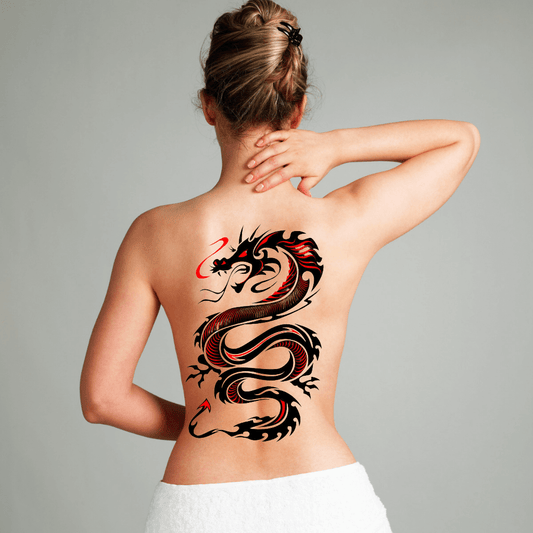 TeMaRo™ 1 X A4 Dragon Tribal Tattoo Japanese