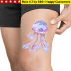 TeMaRo™ 1 X A4 Jellyfish Tattoo Long Lasting Fake Tattoos