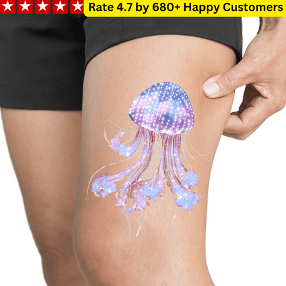 TeMaRo™ 1 X A4 Jellyfish Tattoo Long Lasting Fake Tattoos