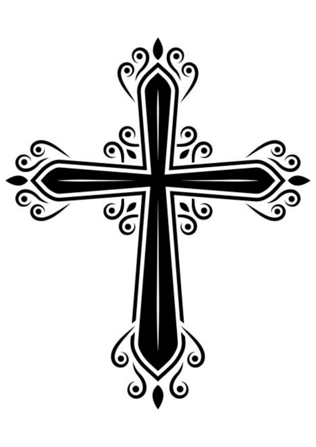 TeMaRo™ 1 X A4 Small Tattoo Designs for Men - Cross