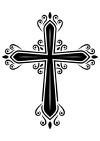 TeMaRo™ 1 X A4 Small Tattoo Designs for Men - Cross