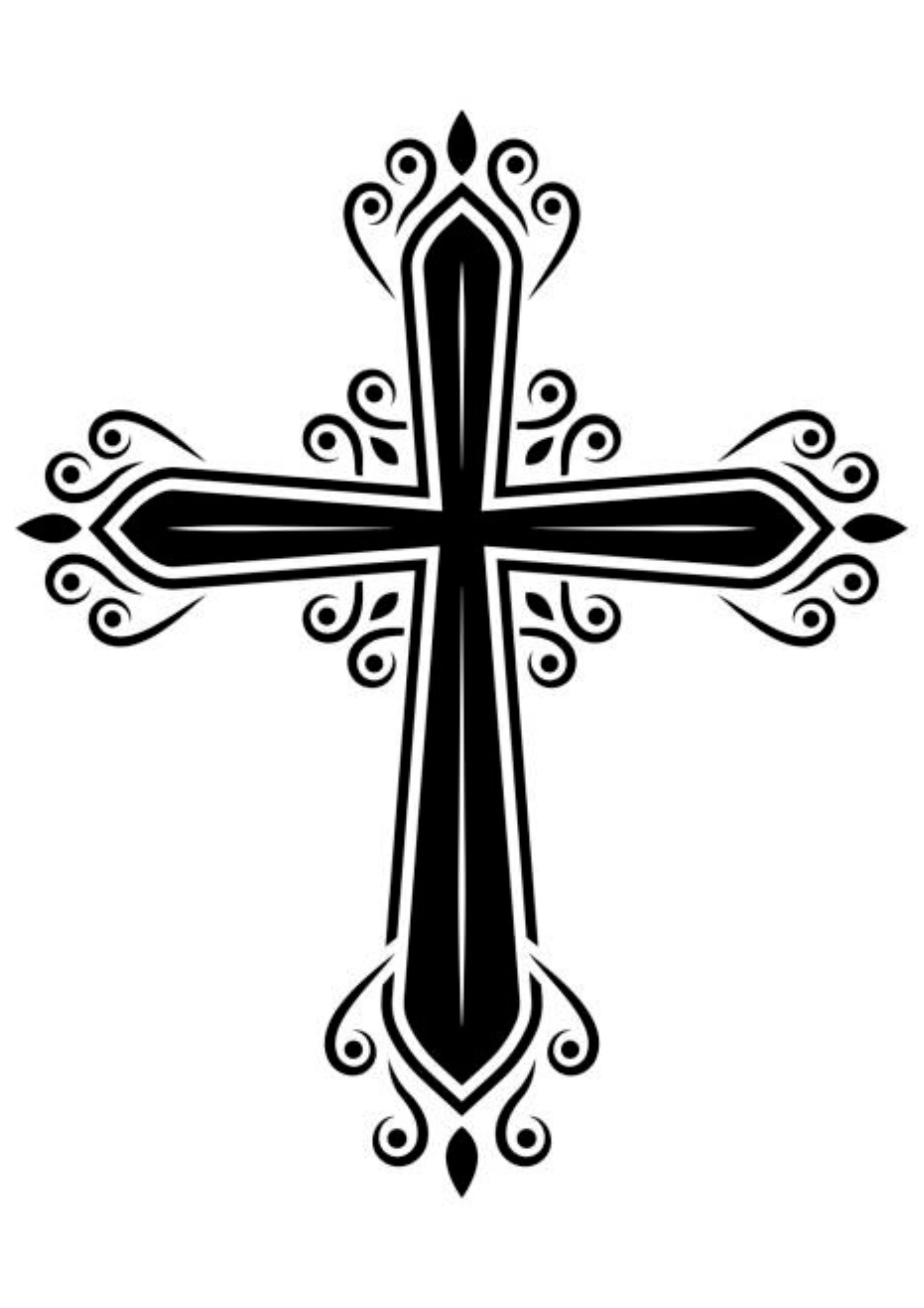 TeMaRo™ 1 X A4 Small Tattoo Designs for Men - Cross