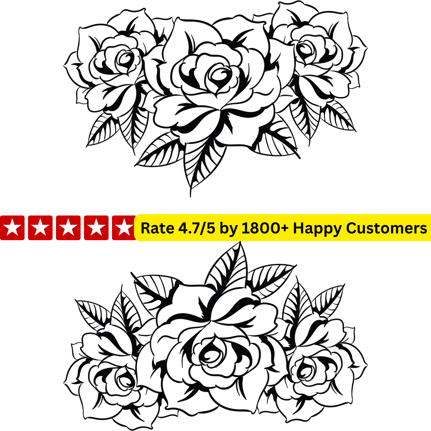 TeMaRo 2 X A5 Tattoos Tattoo Stickers Roses