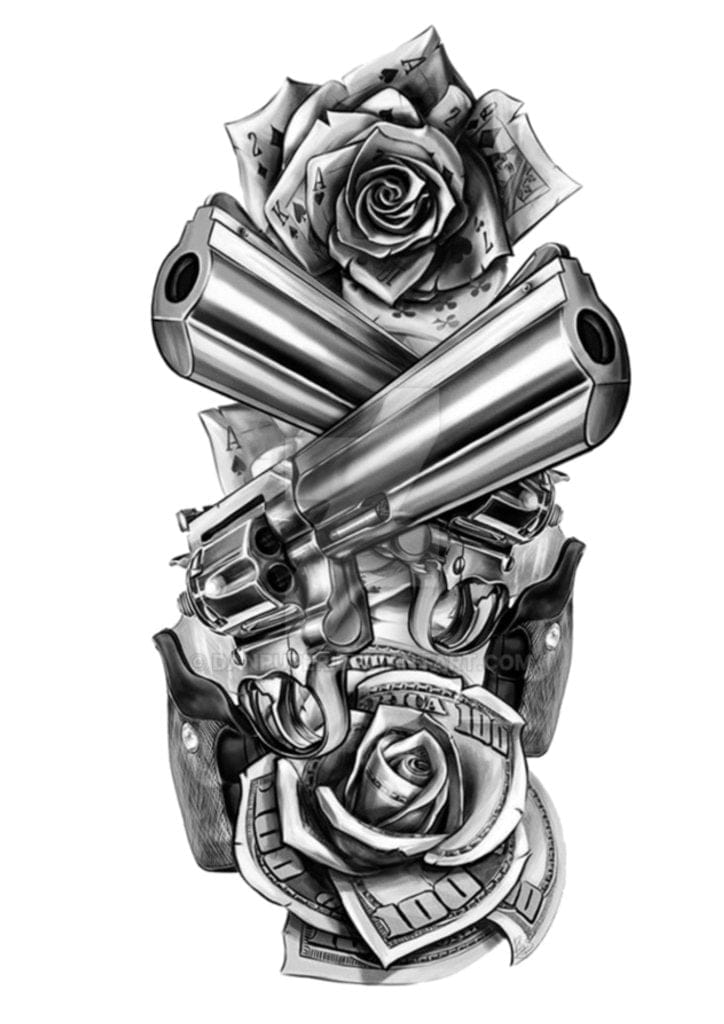 TeMaRo™ 2024 Guns and Roses Tattoo Sticker