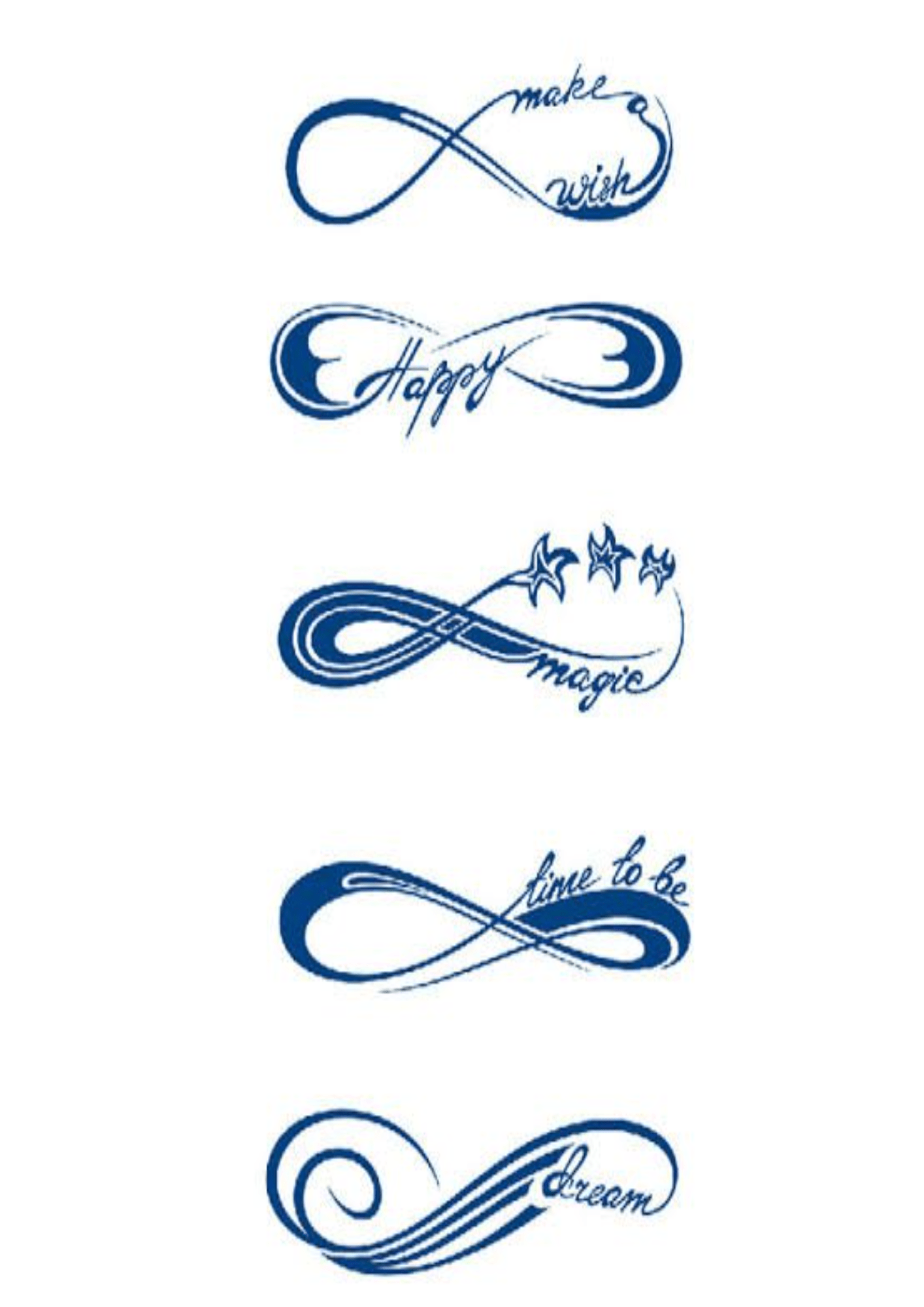 TeMaRo 21cm X 15cm (Not an A4 size) Infinity Life, Hope and Love Tattoo Temporary