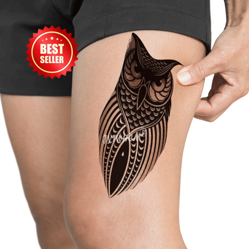 TeMaRo 21cm X 15cm (Not an A4 size) Tattoo Sticker Bird - Effortless Owl Design