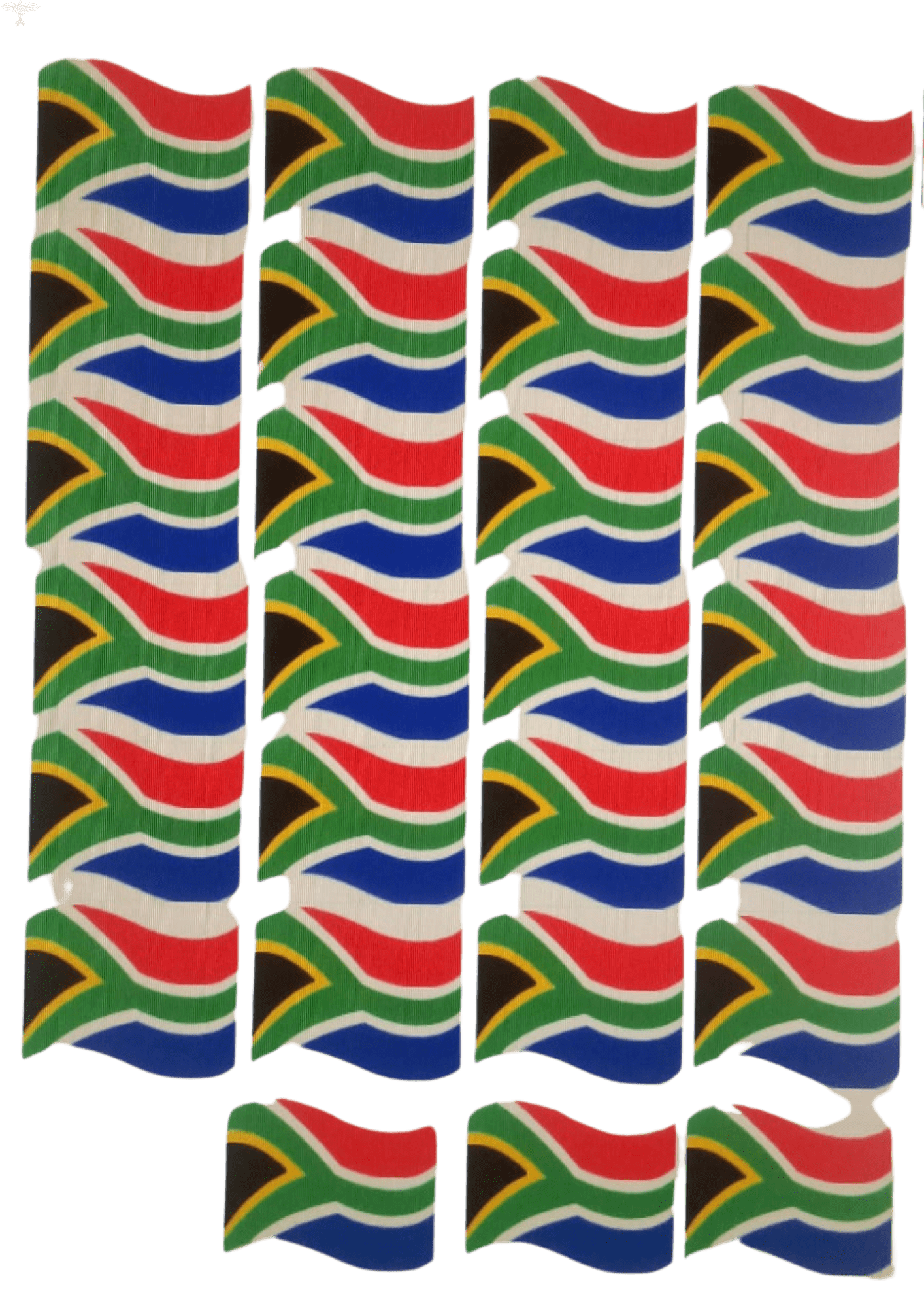 TeMaRo™ 4.01cm X 3.28cm 27 X South African Flag Tattoos