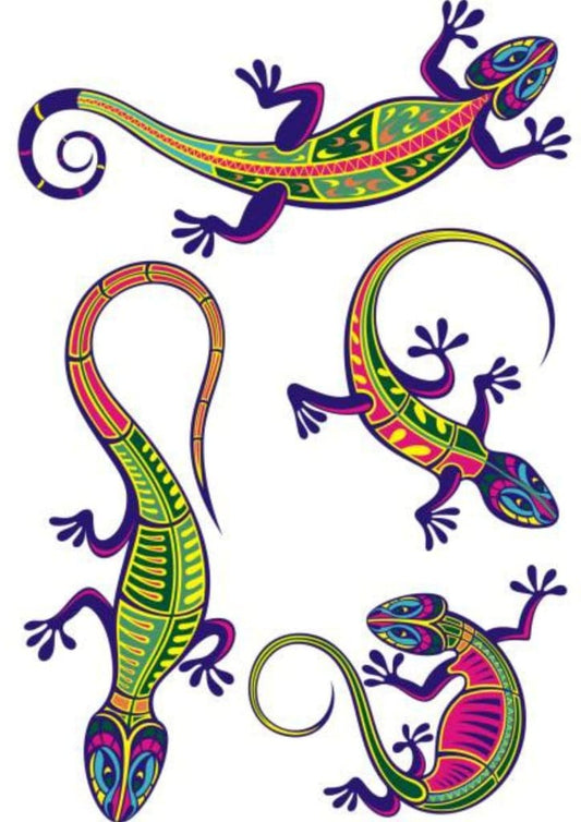 TeMaRo™ 4 Big Lizards Arm Tattoos for Women - Lizards Sheet