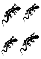TeMaRo™ 4 X A6 Tattoos Tattoo on a Leg - Lizard