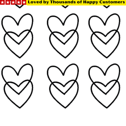 TeMaRo™ 9 Hearts on A4 Page Temporary Tattoo Printing