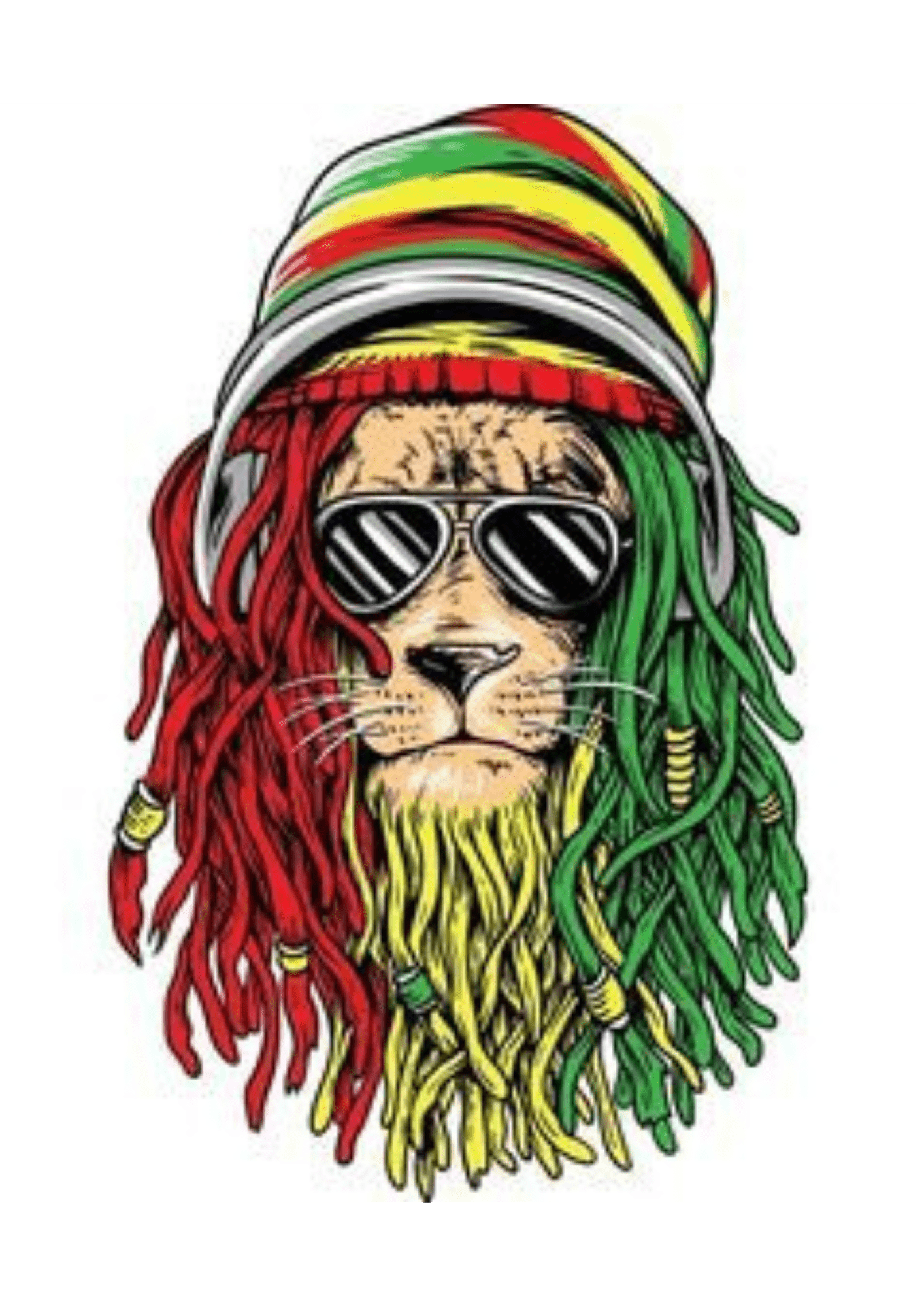 TeMaRo™ A4 - 1 Copy Temporary Reggae Inspired Tattoos Lion