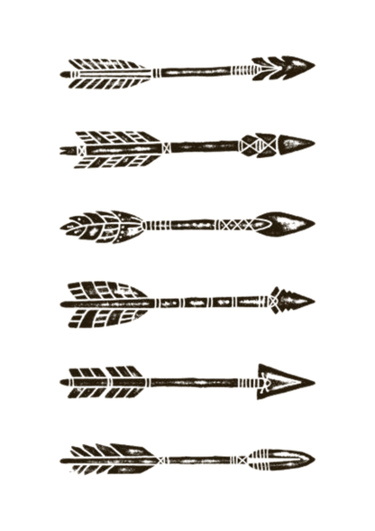 TeMaRo™ A4 - 6 Arrows Calf Tattoos for Men - Arrows Pack