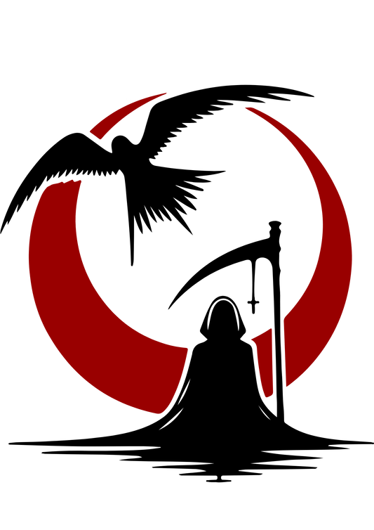 TeMaRo™ A6 - 4 Copies Death and Blood Moon Tattoo Design