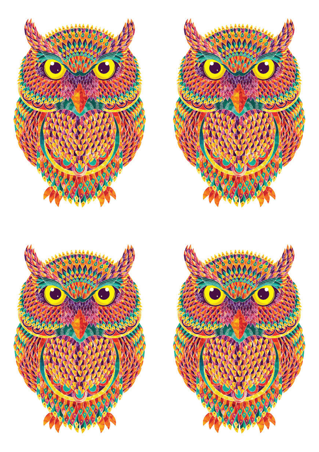 TeMaRo™ A6 - 4 Tattoos Owl Tattoo for Men