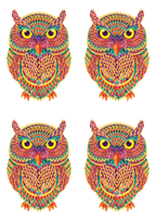 TeMaRo™ A6 - 4 Tattoos Owl Tattoo for Men