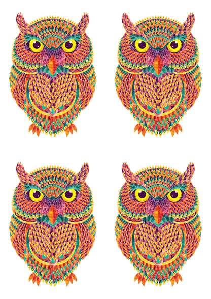 TeMaRo™ A6 - 4 Tattoos Owl Tattoo for Men