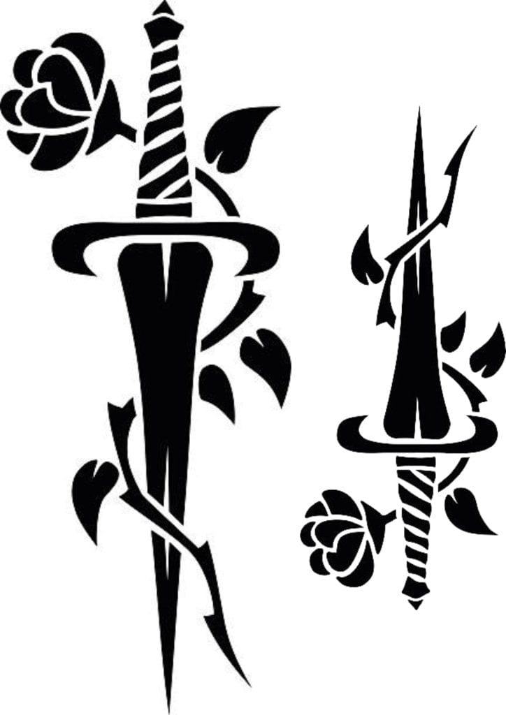 TeMaRo™ Arm Tattoos Female - Roses and Sword