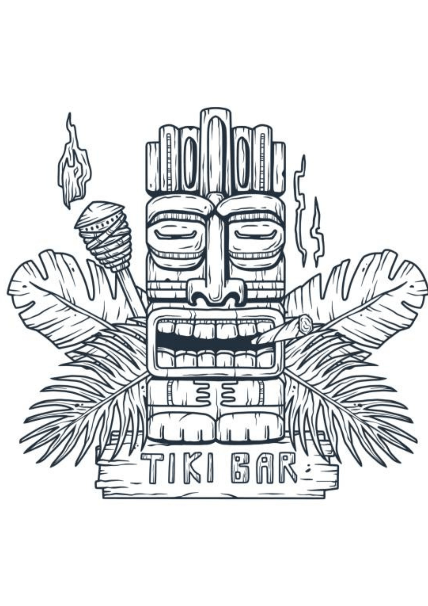 TeMaRo™ B Tiki Personalized Temporary Tattoo