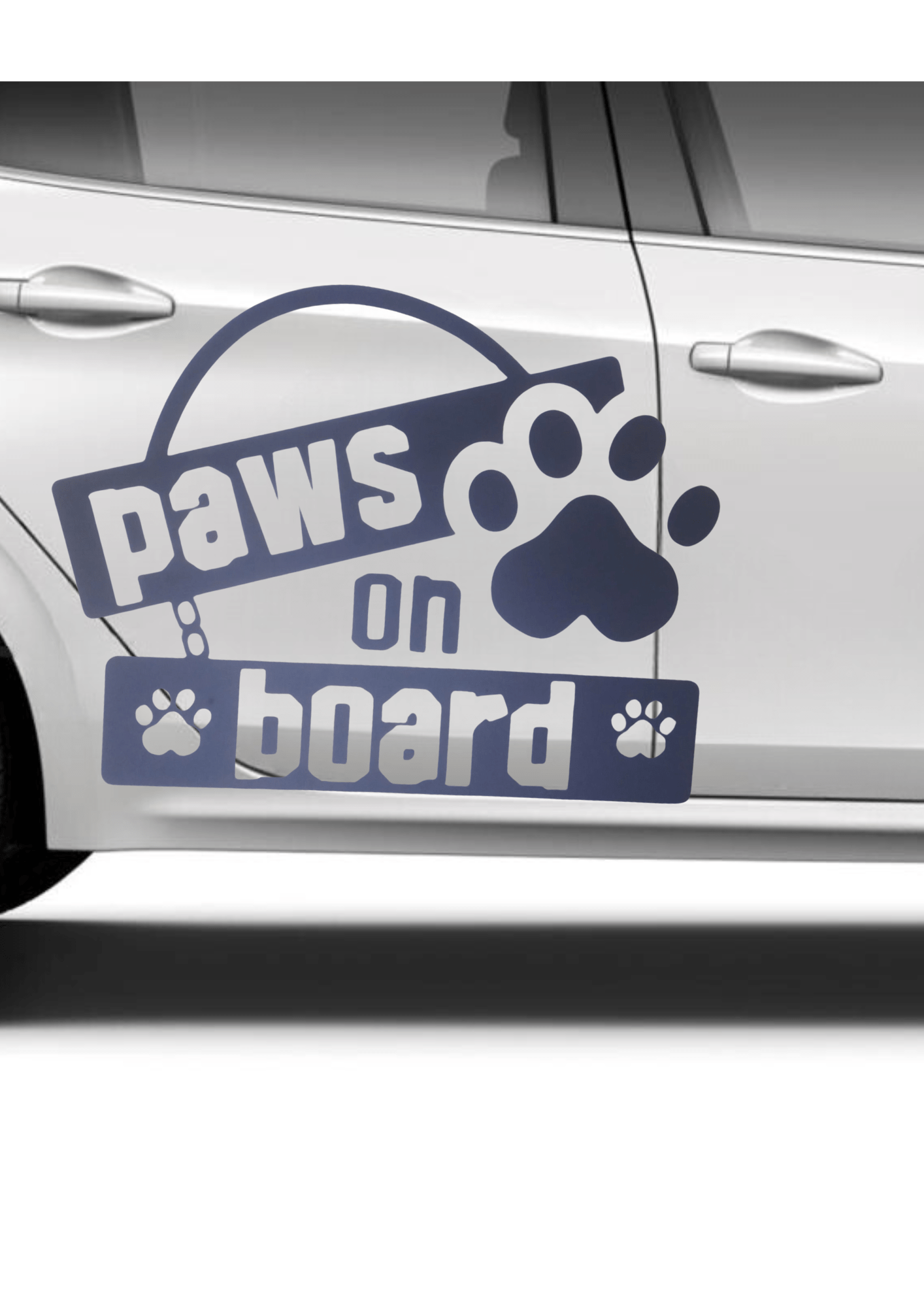 TeMaRo™ Black Vehicle Decals - Paws On Board (21X30cm)