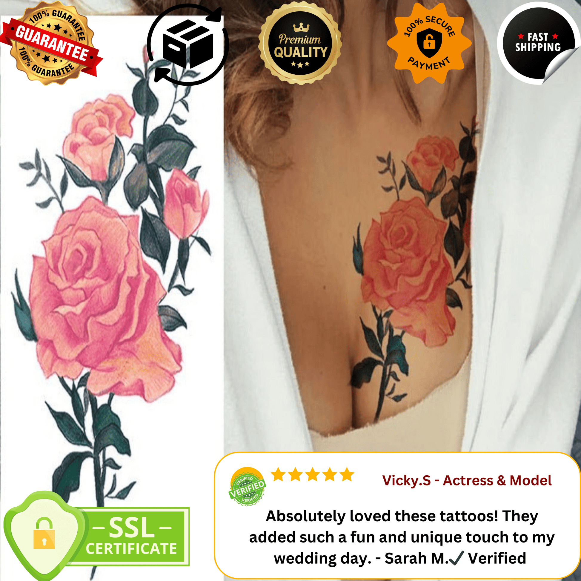 TeMaRo BLOEM 21cm X 15cm (Not an A4 size) Temporary Tattoos Bloemfontein