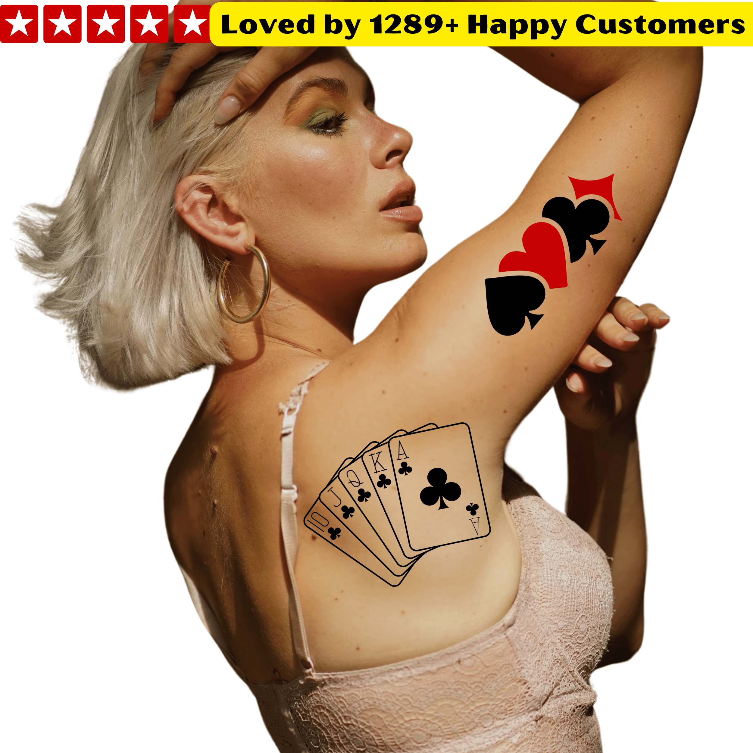 TeMaRo™ Boost Your Acting with Bold Card Tattoo Stickers!"
