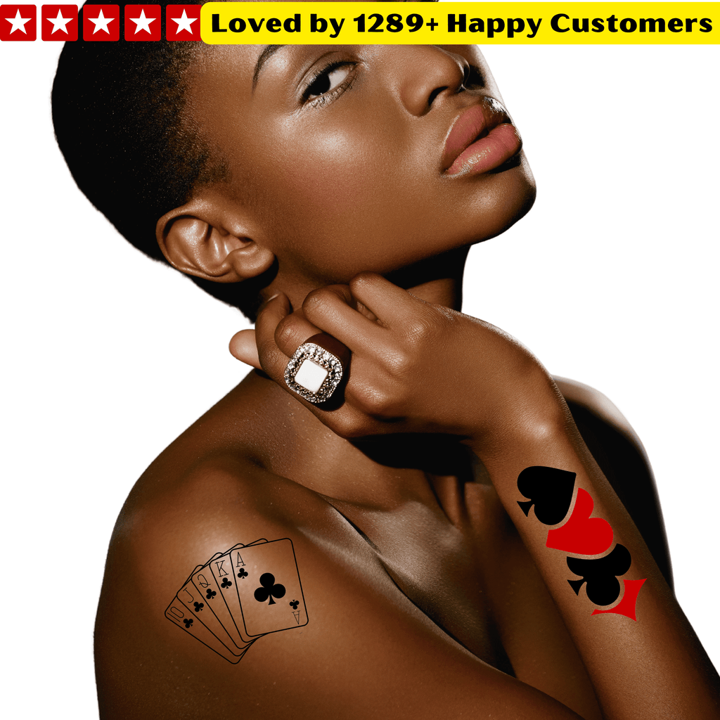 TeMaRo™ Boost Your Acting with Bold Card Tattoo Stickers!"