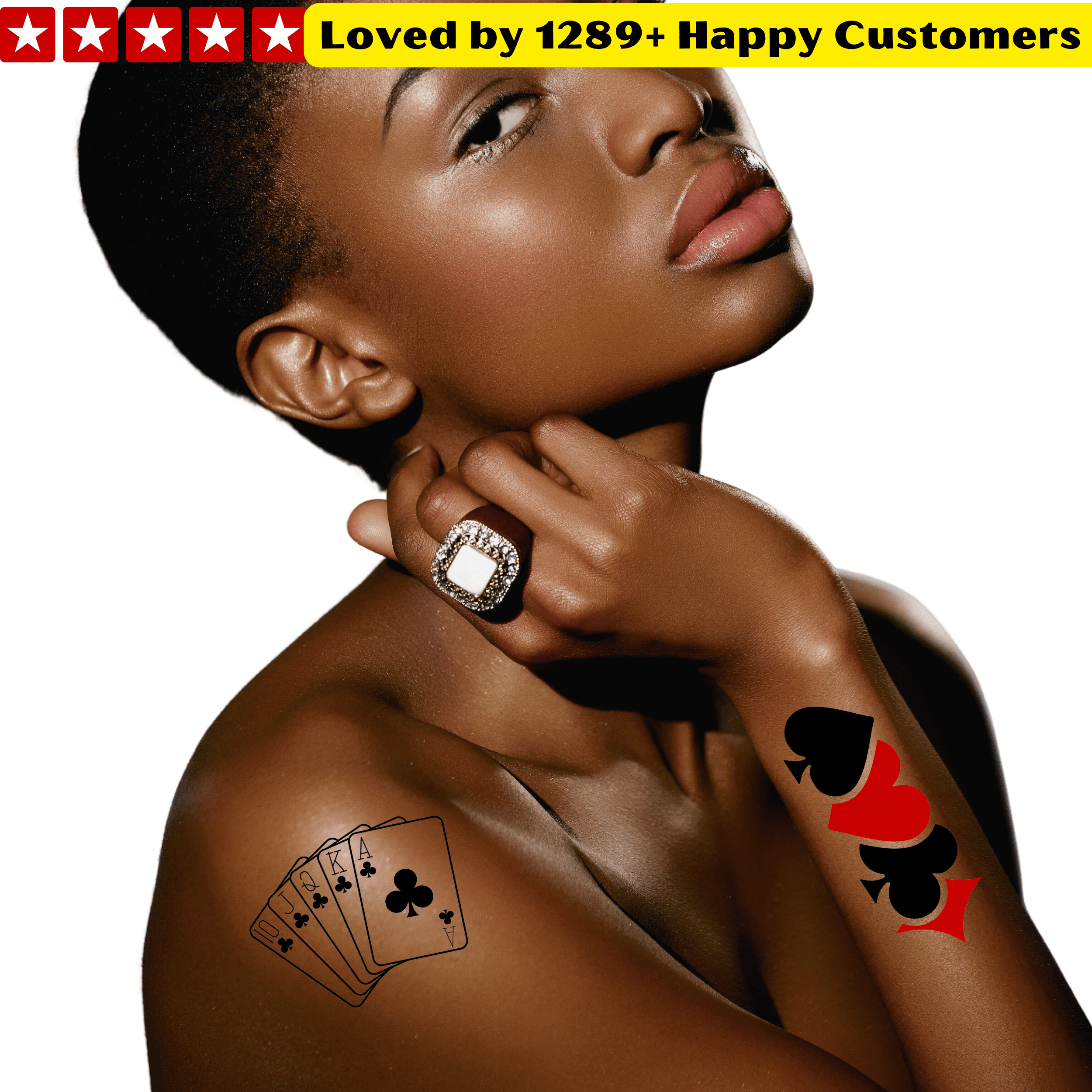 TeMaRo™ Boost Your Acting with Bold Card Tattoo Stickers!"