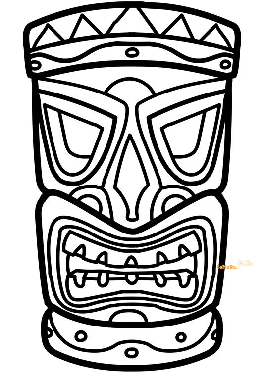 TeMaRo™ Custom Fake Tattoo - Tribal Tiki Mask