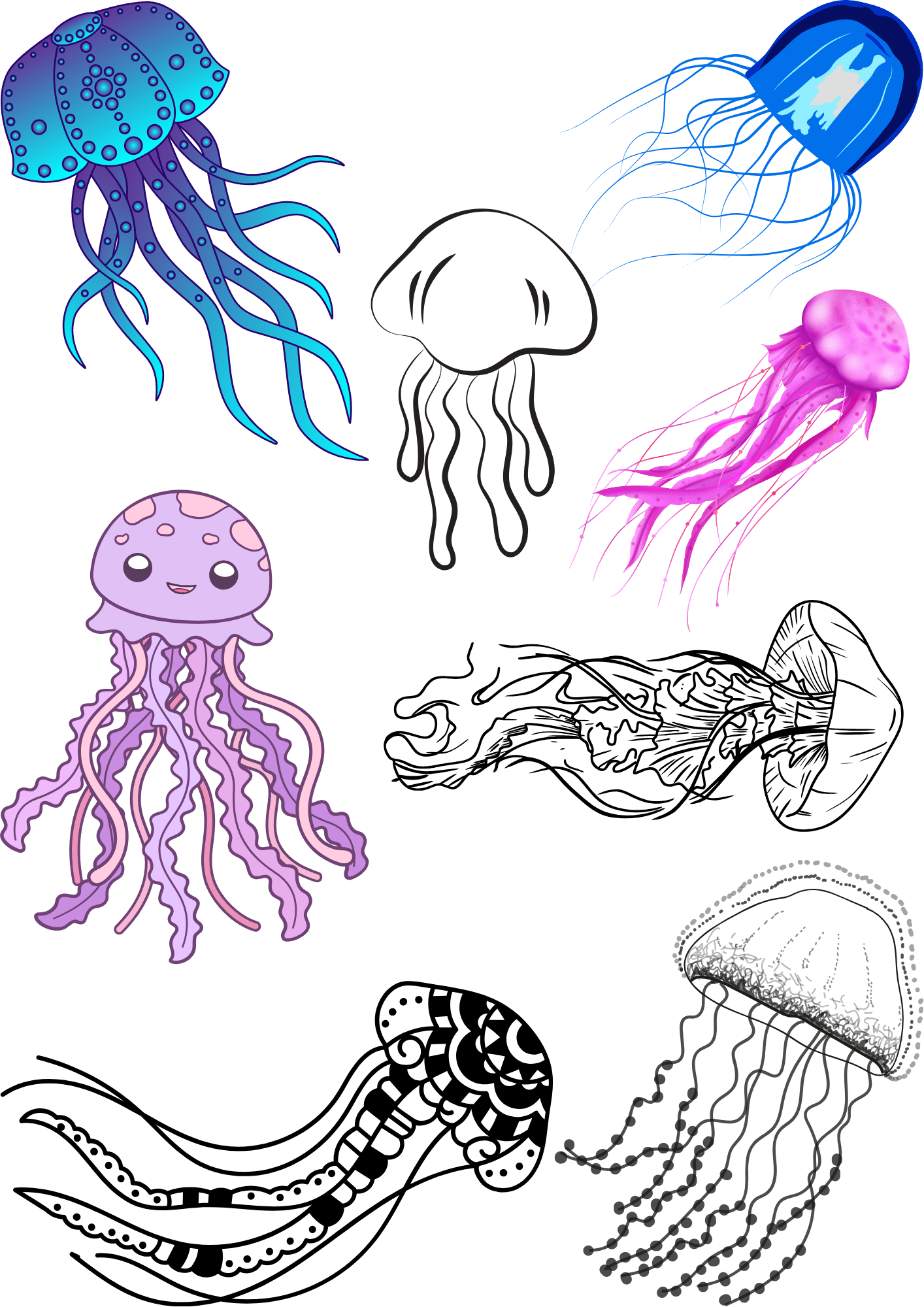 TeMaRo™ Custom Temporary Tattoo Bulk Jellyfish