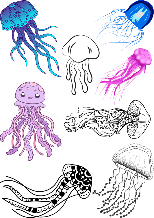 TeMaRo™ Custom Temporary Tattoo Bulk Jellyfish