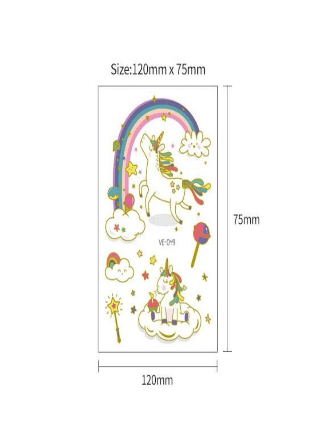 TeMaRo Custom Temporary Tattoos XQB 12cm X 7.5cm (Not an A4 size) Fake Tattoos for Sale Near Me Kids Pony